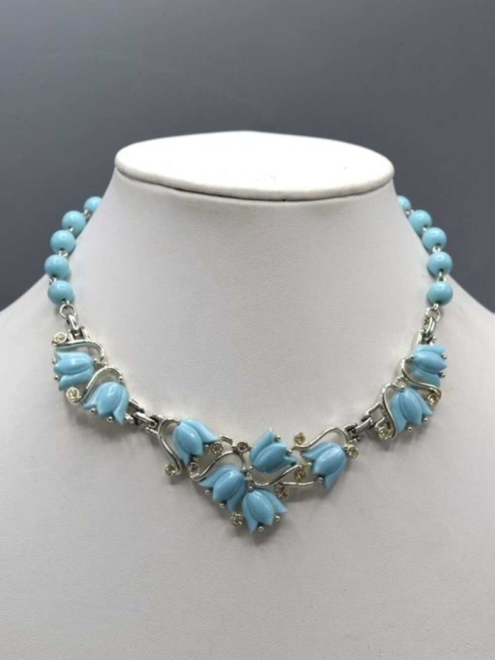 Kramer Vintage 50's Thermaset Tulip Necklace - Picture 2 of 9